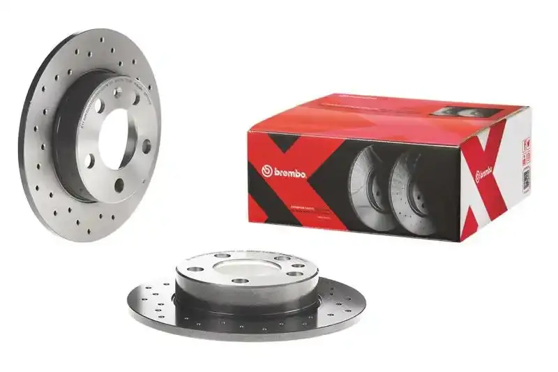 Brembo Front Brake Rotors – Cross-Drilled & Uv-Coated For 2010–2016 Audi A3 & Vw Beetle 1