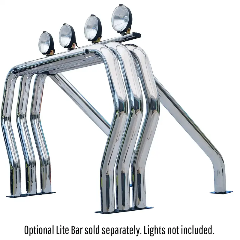 Go Rhino 9009560Tsc Triple-Bar Bed Rail System – Chrome-Finished, Wheel-Well Mounted 1