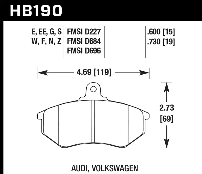 Hawk Performance Dtc-30 Street/Track Brake Pads – Hb190W.600, 0.600" Thickness 1