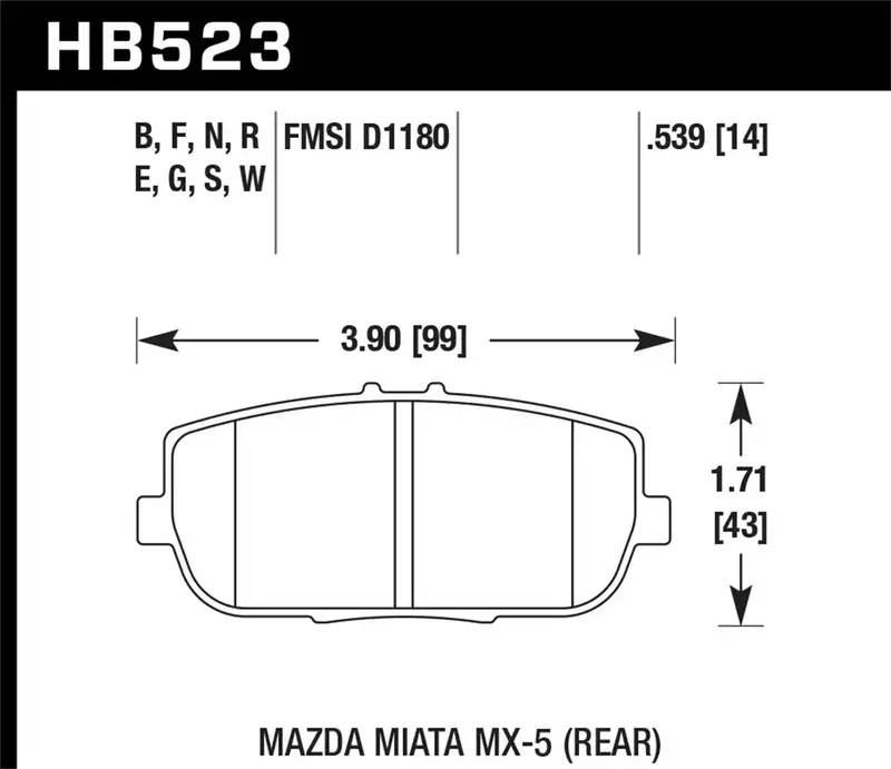 Hawk Performance Hb523D.539 Er-1 Brake Pads – 0.539" Thickness, Compatible With Wilwood, Sl, Ap Racing & Outlaw Calipers 1