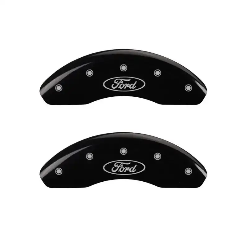 Mgp Engraved 4-Piston Caliper Covers – Front And Rear For Sn95/Gt Mustangs, Black Finish With Silver Accents 1